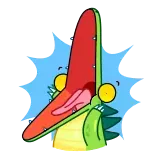 😋 dibujos animados, animal, cocodrilo, sorpresa, shock, boca abierta, lindo telegram sticker