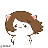🙁 кот, мультфильм, милый, каваи, персиковый кот, анимированный telegram sticker