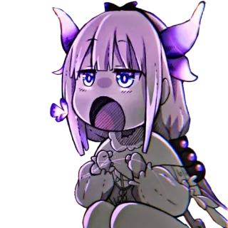 🐉 Kanna Kamui Miss Kobayashi's Dragon Maid Anime, Dragón, Mono, Kanna, Chibi telegram sticker