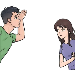 🥺 애니메이션, 캐릭터, 만화, 커플, 남자, 여자 telegram sticker