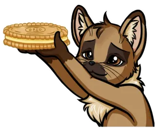 🍪 OREO carino, volpe, biscotto, oreo, animale, dolce, dolce whatsapp sticker