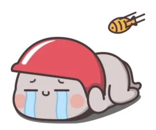 😿 triste, llorando, casco, pez, dibujo animado, emocional, lágrimas telegram sticker
