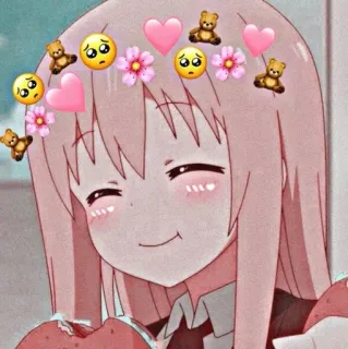 ❤️ Аниме, Кавай, Эмодзи, Сердечки, Плюшевые мишки, Цветы telegram sticker