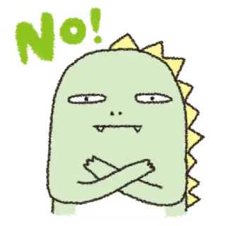 👎 No! dinosaurio, monstruo, lindo, dibujos animados, negativo telegram sticker