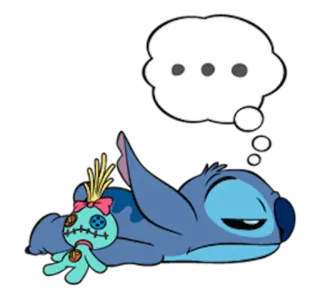 💭 Stitch стич, лило и стич, дисней, спящий, кукла вуду whatsapp sticker
