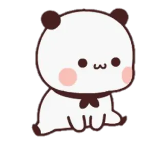 😊 Panda, Lindo, Dibujo animado, Animal, Oso, Kawaii, Sticker whatsapp sticker