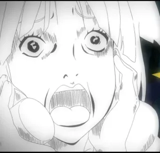 🌟 anime, girl, scared, expression, shocked, face telegram sticker