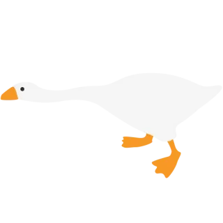 🤫 ガチョウ, ピクセルアート, 動物, 鳥, 白 telegram sticker