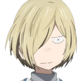 😐 Yuri Plisetsky Yuri on Ice Аниме, Yuri on Ice, Юрий Плисецкий, Персонаж, Блондин, Наклейка whatsapp sticker