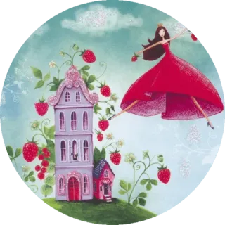 🍓 仙女, 草莓, 房子, 公主, 幻想 telegram sticker