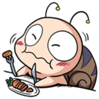🍜 เต่า, กิน, แครอท, ส้อม, มีด, อาหาร, การ์ตูน telegram sticker