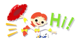 😢 Hiii 女孩, 卡通, 嗨, 友好的, 问候, 挥手 whatsapp sticker