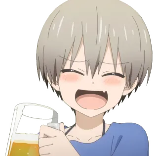 🥴 Uzaki Hana Uzaki-chan Wants to Hang Out! аниме, Uzaki Chan, Uzaki Hana, мило, девушка, напиток telegram sticker