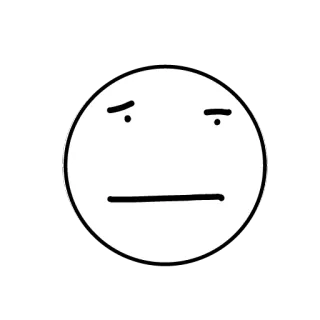 😕 Эмодзи, Лицо, Стикер, Выражение, Нейтральный whatsapp sticker
