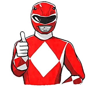 👍 Red Ranger Power Rangers Power Rangers, Red Ranger, Thumbs Up, Superhero, Positive, Action, Cartoon telegram sticker