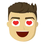 ❤ amor, olhos de coração, emoji, rosto telegram sticker