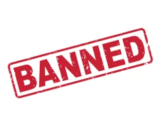 👎 BANNED interdit, défendu, pas autorisé, prohibé, tampon telegram sticker