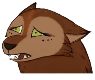😮‍💨 หมาป่า, สัตว์, เศร้า, การ์ตูน, ภาพวาด telegram sticker