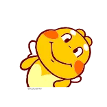 🙃 Cartoon, Lächeln, Fröhlich, Niedlich, Gelb, Figur telegram sticker