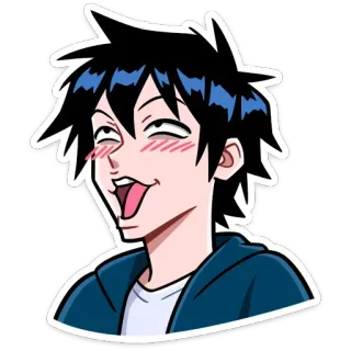 😛 Anime, Manga, Cara, Expresión, Divertido, Dibujo animado, Meme, Retrato telegram sticker