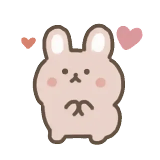 🐰 กระต่าย, น่ารัก, หัวใจ, สัตว์, การ์ตูน, คาวาอิ, ความรัก telegram sticker