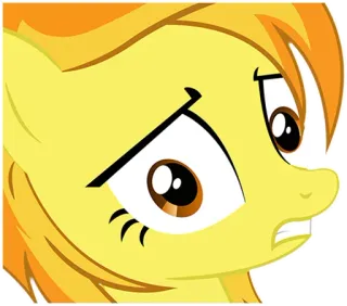 😨 pony, cartoon, expression, yellow, my little pony whatsapp sticker