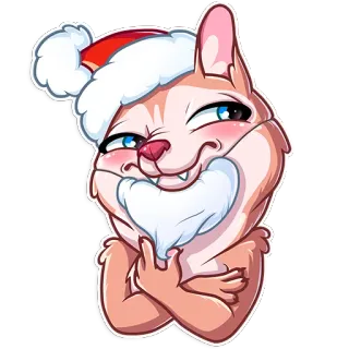 😏 noël, chat, père noël, mignon, fêtes, hiver telegram sticker
