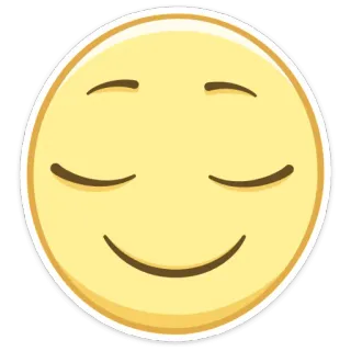 😌 Эмодзи, Смайлик, Спокойный, Мирный, Счастливый, Лицо, Сонный telegram sticker
