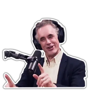 😄 Jordan Peterson Podcast, Intellettuale, Commentatore, Speaker, Microfono, Cuffie telegram sticker
