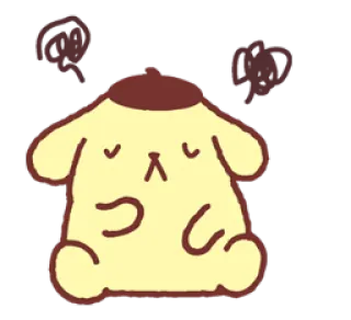 ☹ Pom Pom Purin dog, cute, sanrio, cartoon, sleepy, pom pom purin telegram sticker