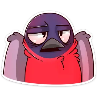 🙄 oiseau, dessin animé, animal, autocollant, mignon telegram sticker