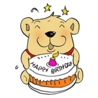 🍰 HAPPY BIRTHDAY Geburtstag, Kuchen, Feier, Fröhlich, Bär, Süß telegram sticker