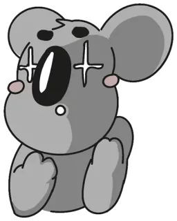 😵 koala, dessin animé, animal, autocollant, mignon, peluche, mort whatsapp sticker
