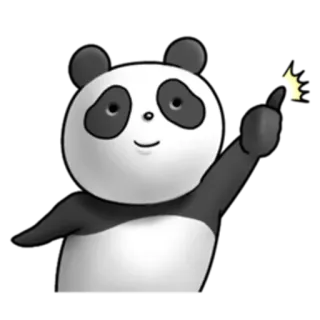 👍 Panda, Animal, Dibujo animado, Lindo, Pegatina whatsapp sticker