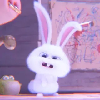 🐰 Snowball The Secret Life of Pets bunny, rabbit, white, cute, animal, cartoon, pet whatsapp sticker