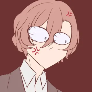🤬 animé, dessin animé, colère, frustration telegram sticker