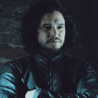 😐 Jon Snow Game of Thrones Jon Snow, Game of Thrones, GoT, fantaisie, personnage, série TV telegram sticker