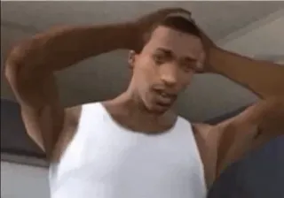 😨 CJ Grand Theft Auto: San Andreas cj, grand theft auto, san andreas, videojuego, personaje, meme whatsapp sticker