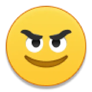 😈 อีโมจิ, สไมลีย์, หน้า, ปีศาจ, ยิ้มเยาะ telegram sticker