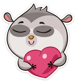 ❤ dessin animé, animal, mignon, amour, coeur, autocollant, personnage, animé, adorable whatsapp sticker
