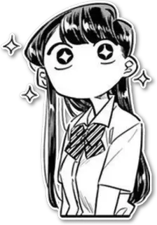 🤩 Komi Komi Can't Communicate Anime, Manga, Komi-san no puede comunicarse, Komi, Uniforme escolar, Linda, Chica telegram sticker