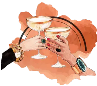 🥂 célébration, toast, cocktail, fête, alcool, boissons, santé telegram sticker