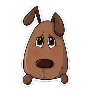 🥺 hond, puppy, verdrietig, schattig, cartoon telegram sticker