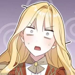 🖤 Anime, Dessin animé, Confus, Femme, Expression, Personnage telegram sticker