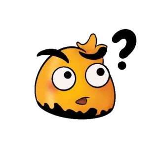 🙄 signo de interrogación, naranja, dibujos animados, confundido, ilustración, pegatina telegram sticker