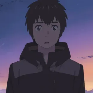 🍣 Taki Tachibana Your Name Anime, Personnage, Portrait, Garçon, Adolescent, Sweat à capuche telegram sticker