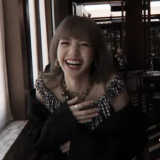 😂 Lisa kpop, singer, happy, woman, smile, joyful, laughing whatsapp sticker