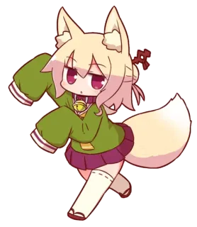 ❤️ Аниме, Животное, Мультфильм, Лиса, Милый, Каваий telegram sticker