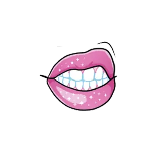 👄 lábios, boca, rosa, dentes, brilhante, brilhante telegram sticker