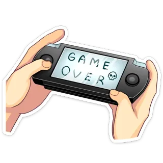 😵 GAME OVER juego, gaming, game over, consola, calavera telegram sticker